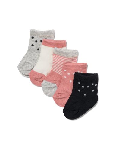 5 paires de chaussettes bébé rose 6-12 m - 4721032 - HEMA