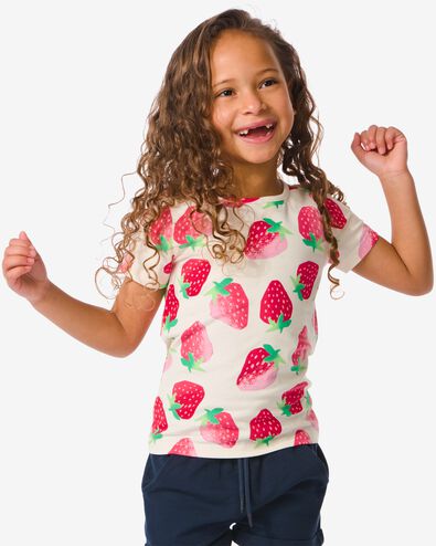 t-shirt enfant avec fraises pêche - 30864102PEACH - HEMA