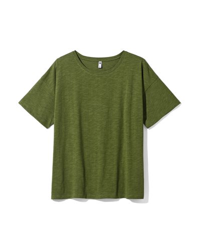 dames t-shirt Dori vert foncé M - 36370187 - HEMA