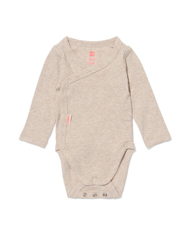 größenflexibler Baby-Wickelbody, Feinripp, mit Bambus/Elasthan sandfarben sandfarben - 33486610SAND - HEMA