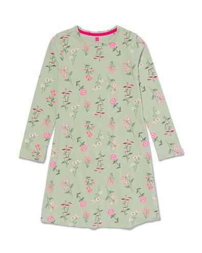 Kinder-Nachthemd mit Blumen hellgrün hellgrün - 23030780LIGHTGREEN - HEMA