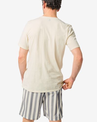 pyjacourt homme à rayures jersey-popeline de coton blanc cassé XL - 23630774 - HEMA