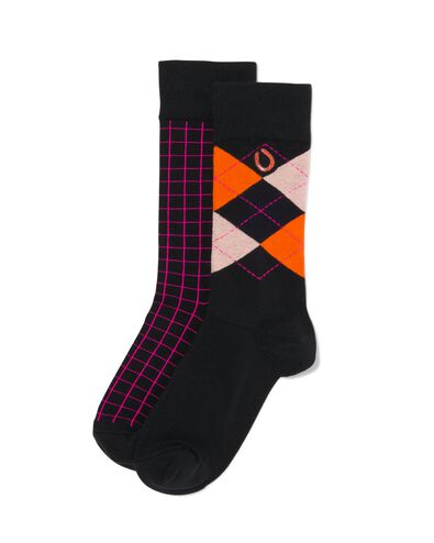 2er-Pack Herren-Socken, mit Baumwolle schwarz 39/42 - 4130776 - HEMA