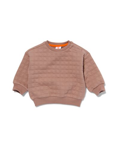 baby sweater doorgestikt bruin 74 - 33184943 - HEMA