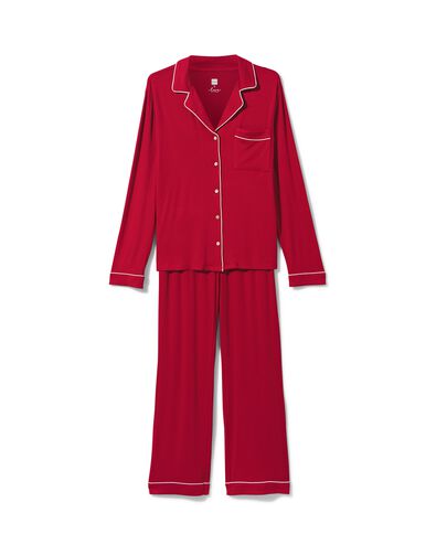 pyjama femme viscose rouge S - 23460236 - HEMA