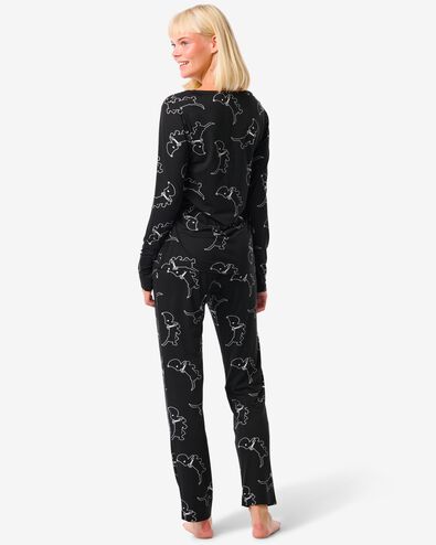 pyjama femme Takkie micro noir XL - 23460229 - HEMA