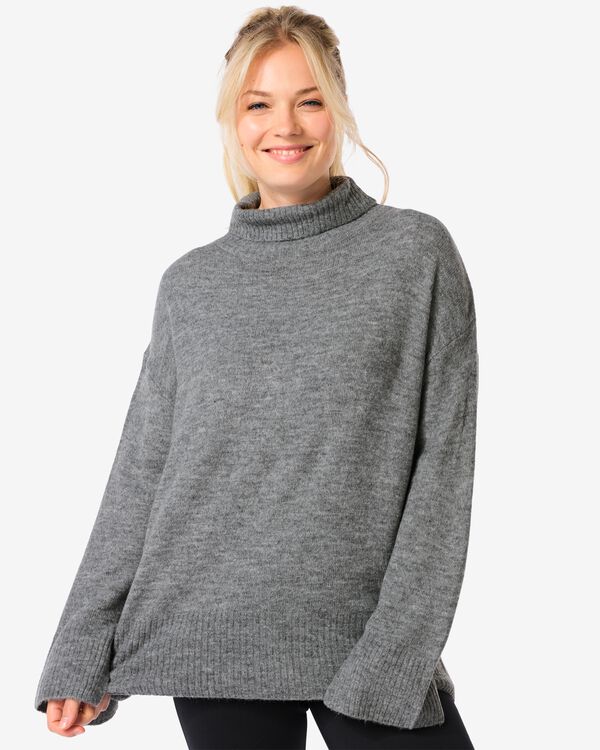 Rollkragenpullover für Damen „Frankie“, Feinstrick hellgrau hellgrau - 36366360LIGHTGREY - HEMA