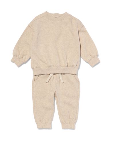 baby kledingset sweater en broek eendjes zand zand - 33114770SAND - HEMA