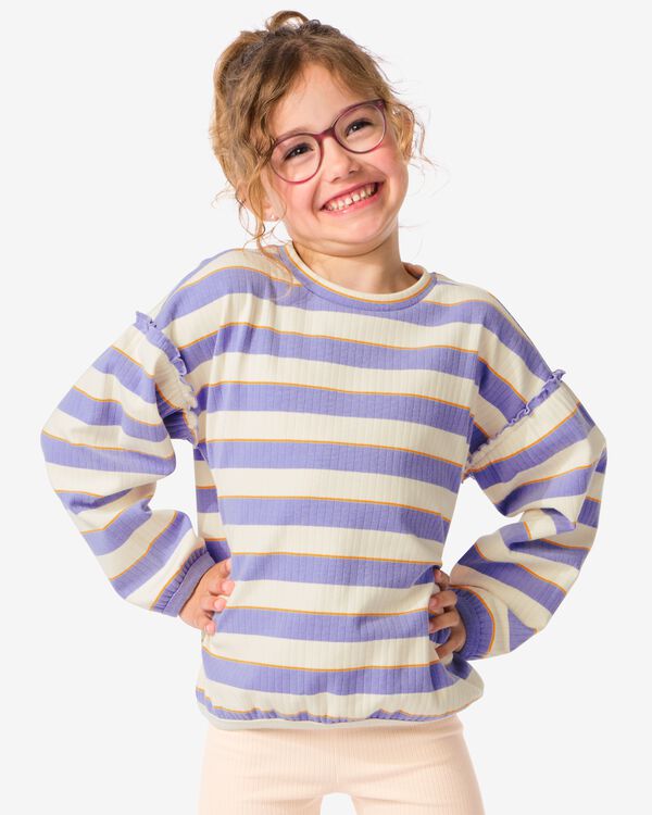 Kinder-Pullover, gerippt, Streifen violett violett - 30875945PURPLE - HEMA