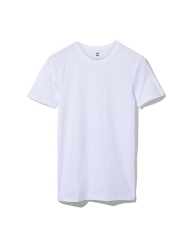 heren t-shirt slim fit o-hals wit XL - 34276806 - HEMA
