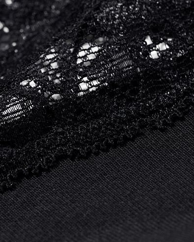 Damen-String, Baumwolle, mit Spitze schwarz S - 19650092 - HEMA