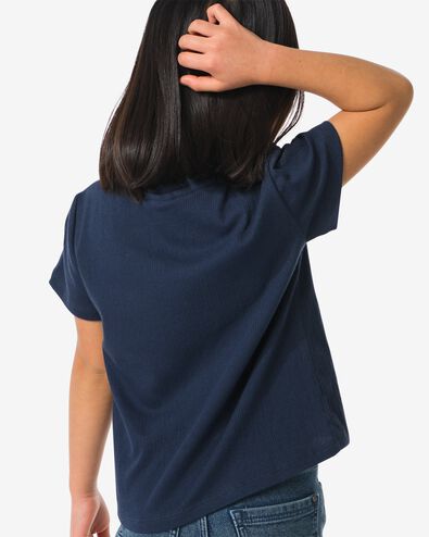 t-shirt enfant avec anneau bleu foncé 110/116 - 30841162 - HEMA