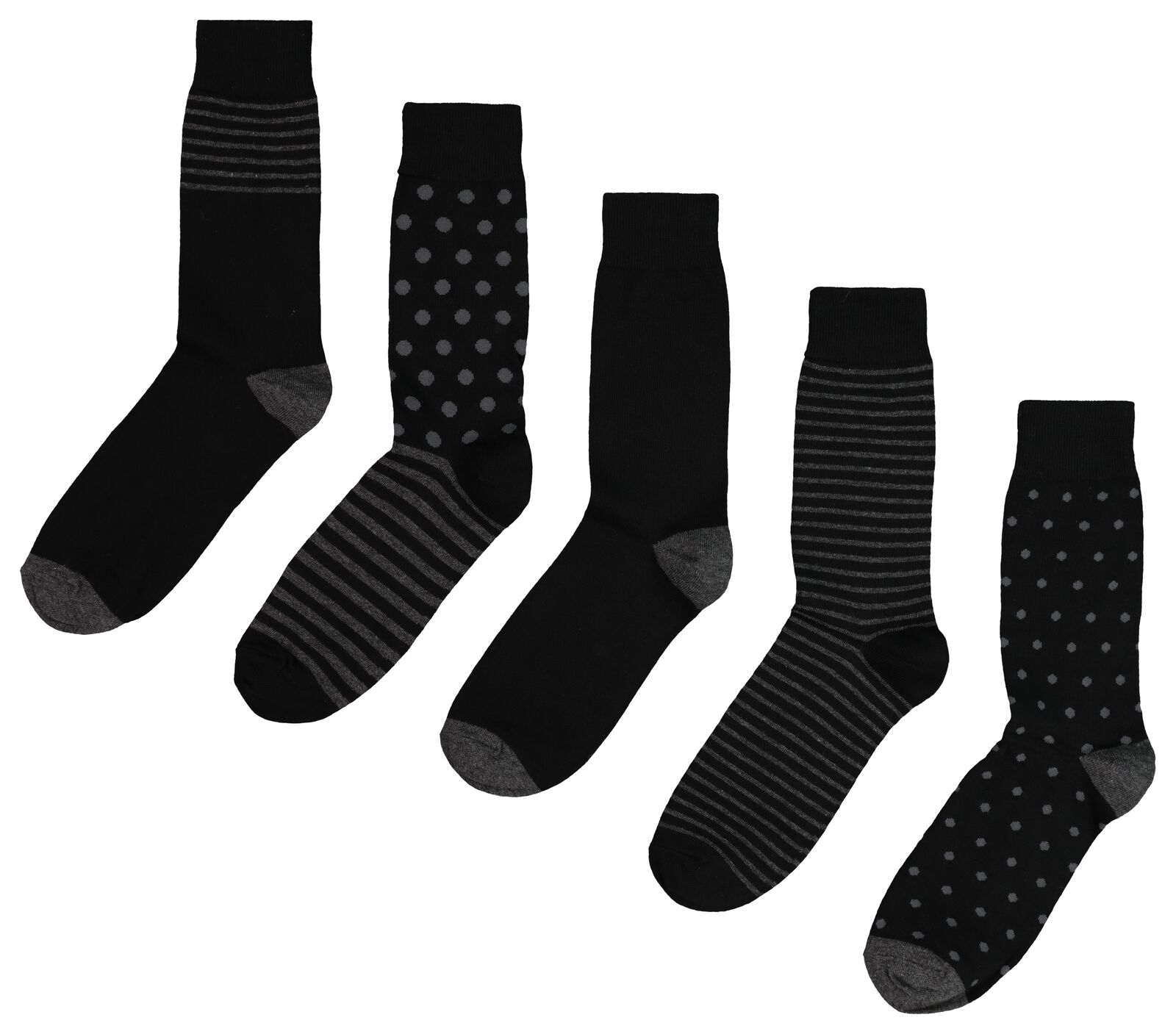 5 paires de chaussettes homme rayures noir - HEMA
