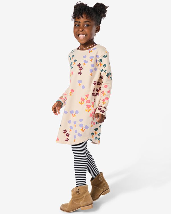 kinderjurk sweatbloem gebroken wit gebroken wit - 30808513OFFWHITE - HEMA