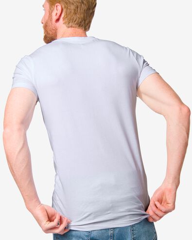 Herren-T-Shirt, Slim Fit, Rundhalsausschnitt, extralang weiß L - 34276845 - HEMA