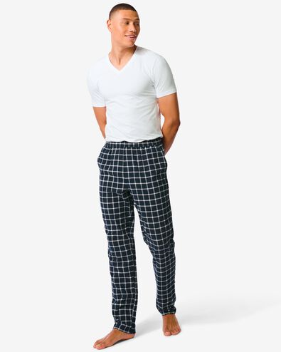 pantalon de pyjama homme à carreaux flanelle bleu foncé XXL - 23682744 - HEMA