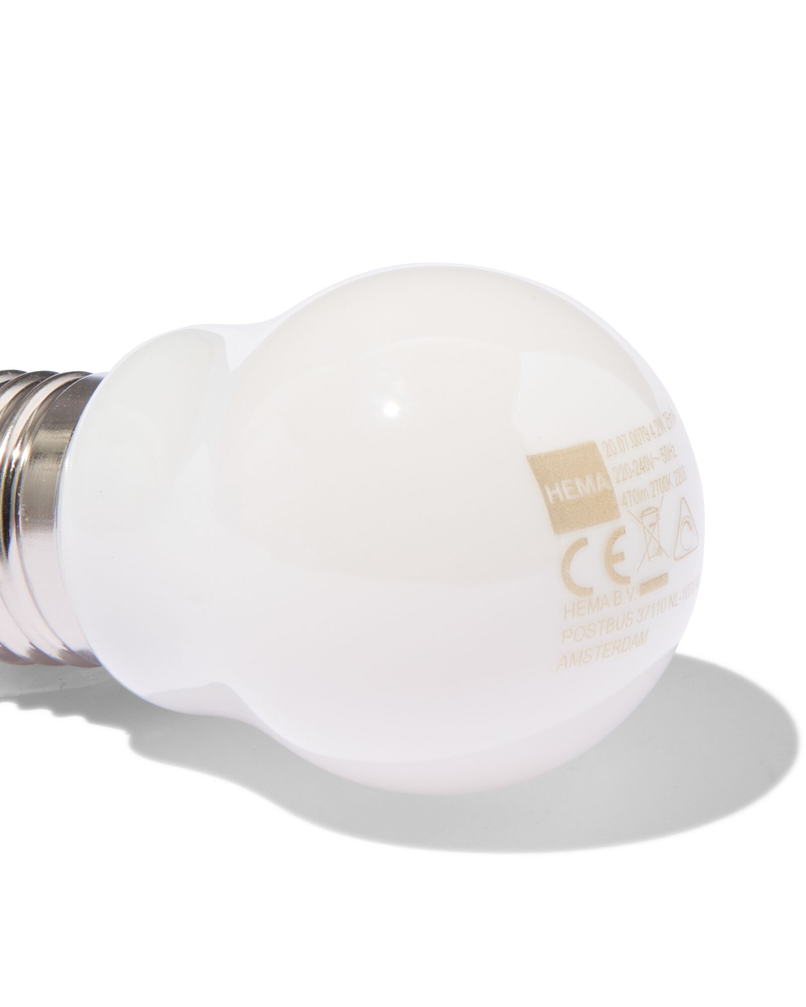 W, LED-Lampe, lm, dimmbar, HEMA E27, 4.2 - Kugellampe satiniertes Glas, 470