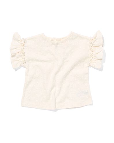 t-shirt bébé broderie blanc cassé 68 - 33044052 - HEMA