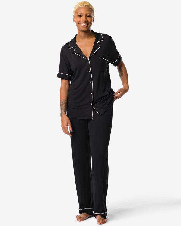 pantalon de pyjama femme viscose noir noir - 23430220BLACK - HEMA