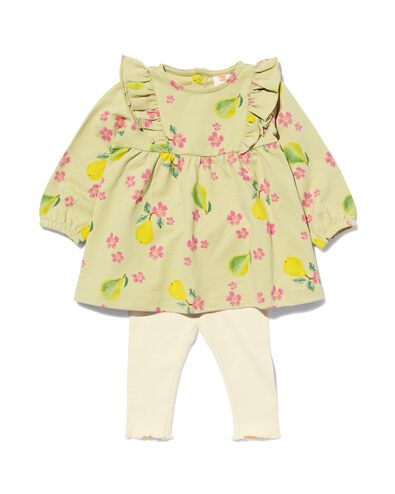 Baby-Set, Kleid mit Leggings hellgrün 80 - 33004254 - HEMA