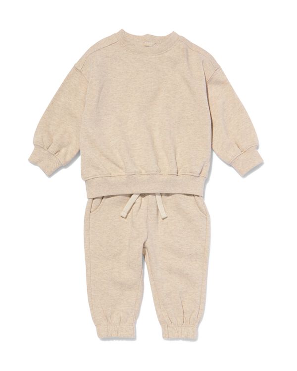 baby kledingset sweater en broek eendjes sable sable - 33114770SAND - HEMA