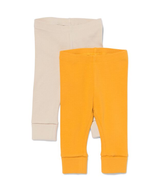 2er-Pack größenflexible Baby-Leggings, gerippt gelb gelb - 33071160YELLOW - HEMA