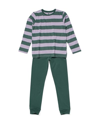 Kinder-Pyjama, Streifen grün 134/140 - 23081681 - HEMA