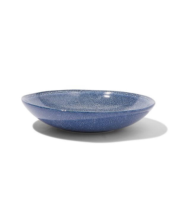 diep bord Porto reactief glazuur wit/blauw 23cm - 9602253 - HEMA