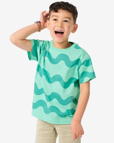 Kinder-T-Shirt, Wellenmuster grün 98/104 - 30791518 - HEMA