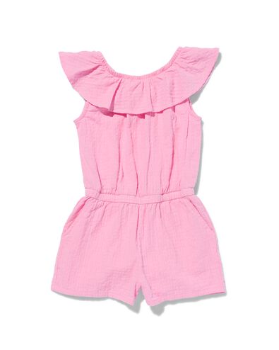 kinder jumpsuit met ruffle roze 122/128 - 30853933 - HEMA