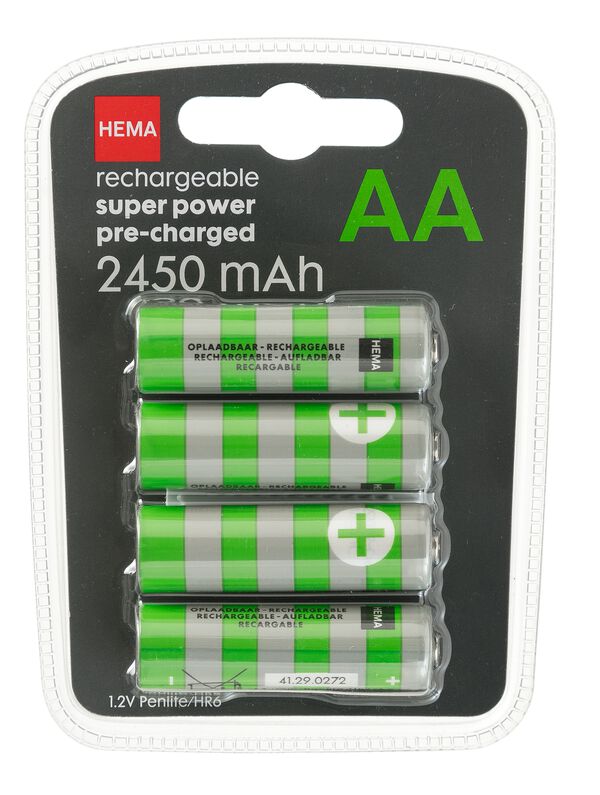 4 piles AAA 800mAh rechargeables - HEMA