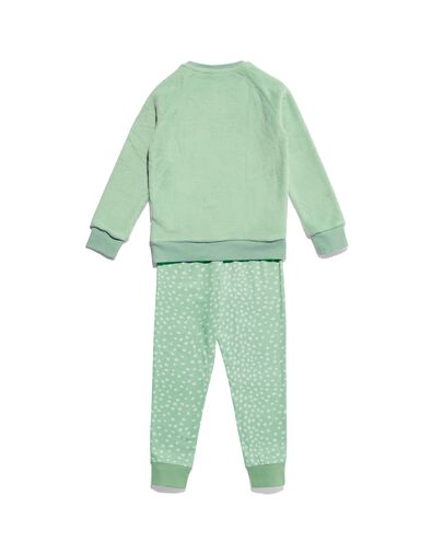 pyjama enfant polaire/coton paresseux vert clair 86/92 - 23050062 - HEMA