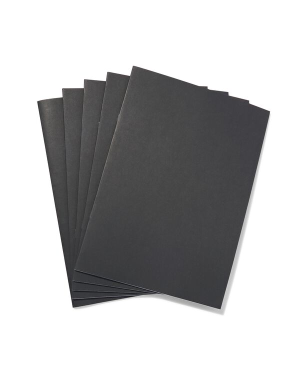 5 cahiers A4 lignés noirs - 14522533 - HEMA
