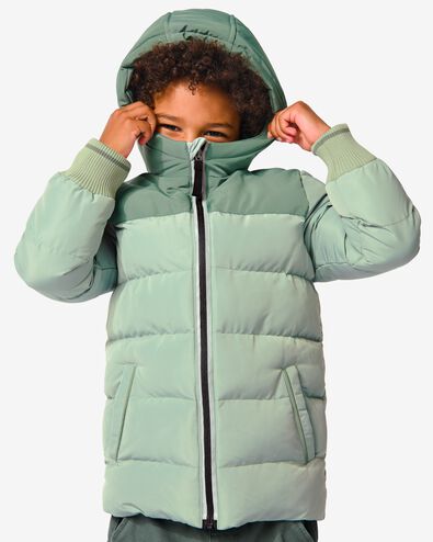 manteau enfant avec capuche vert 146/152 - 30767960 - HEMA