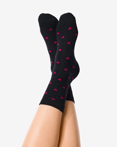 5 paires de chaussettes femme avec coton noir 39/42 - 4270407 - HEMA