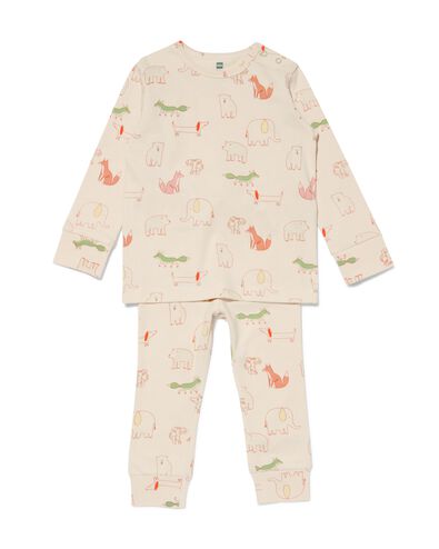 Baby-Pyjama, Baumwolle, Tiere eierschalenfarben eierschalenfarben - 33398220OFFWHITE - HEMA