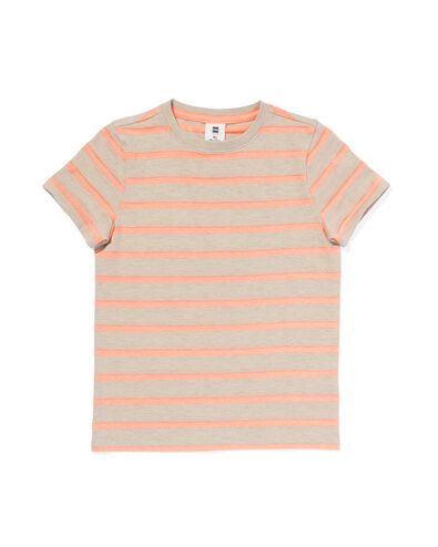 Kinder-T-Shirt, Streifen orange 110/116 - 30785339 - HEMA