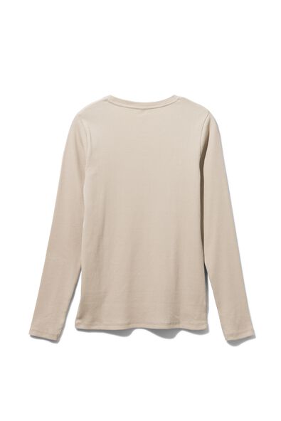 Damen-Shirt Clara, Feinripp beige - 1000029607 - HEMA