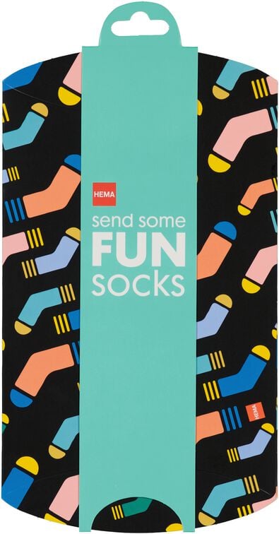 boîte d’expédition fun socks 15x12 noir - 4190002 - HEMA