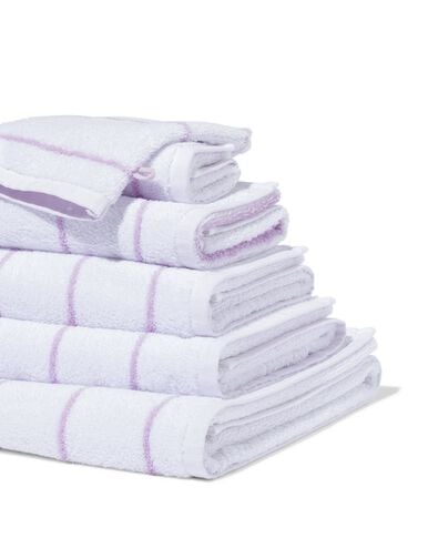 handdoeken zware kwaliteit met streep lila handdoek 60 x 110 - 5254709 - HEMA