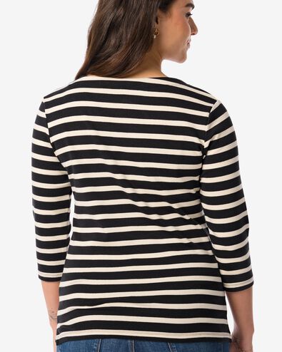t-shirt femme rayure col bateau noir/blanc noir/blanc - 1000023511 - HEMA