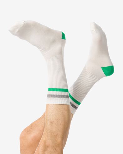 Herren-Socken, mit Baumwollanteil, sportive Streifen weiß weiß - 4102640WHITE - HEMA