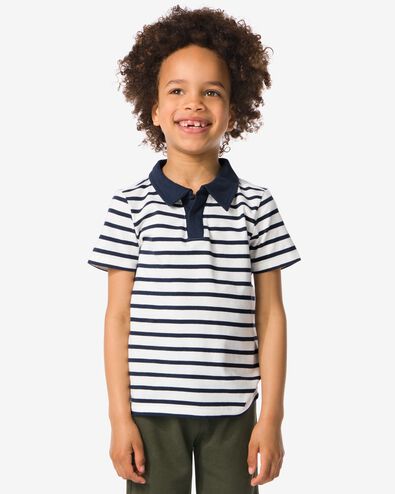 Kinder-Poloshirt, Streifen blau 122/128 - 30784279 - HEMA