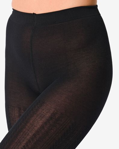 kousenbroek fashion kabel zwart zwart - 1000010288 - HEMA