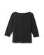 t-shirt femme relief noir M - 36218077 - HEMA