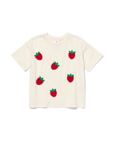t-shirt enfant relaxed fit fraise rose 98/104 - 30862641 - HEMA