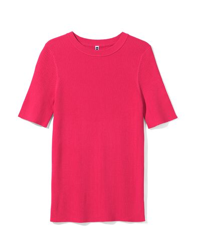 Damen-Pullover Louisa, gerippt rosa L - 36262453 - HEMA
