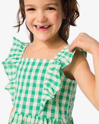 robe enfant carreaux vert 110/116 - 30832862 - HEMA
