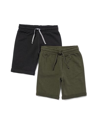 2er-Pack Kinder-Shorts grün 98/104 - 30782538 - HEMA