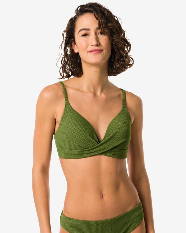 dames beugelloze bikinitop legergroen legergroen - 1000030436 - HEMA